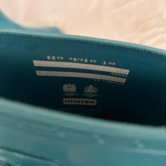 Hunter Original Gloss Rain Boot Bottle Blue us 2B /3G  EU 33 - Picture 4 of 6